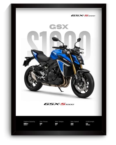Image of GSX S1000 Poster | Superbike GSX S1000 Framed Poster | Framed Matt Superbike | Bike Posters A3 Size (31 x 23 cm) | GSX S1000 Bikes Posters for Wall, Home, Bedroom, Living room decoration (F 190)