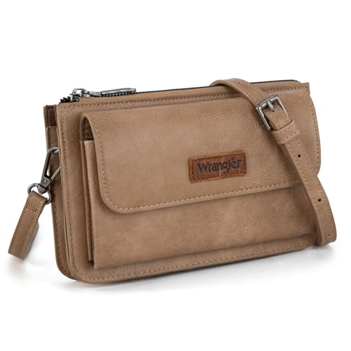 Wrangler Women Purses Crossbody Small Vegan Leather Crossbody Bags with Adjustable Straps WG119-2061KH