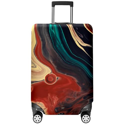 Travel Luggage Cover Suitcase Protector Scratch-Resistant Fit Not Included Suitcase Abstract Black Red Lime Green Mountain XL-30-32in