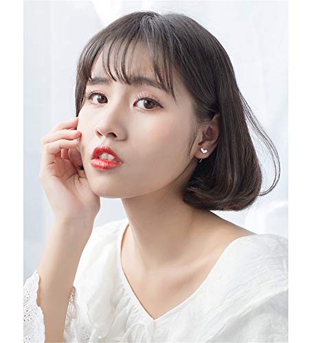 Love Heart Half Huggie Hoop Ear Jacket Cuff Stud Earrings for Women Girls 925 Sterling Silver Fashion Cartilage Faux Pearl Drop Dangling Curved Studs Nickel Free Wedding Brithday Christmas Gifts4