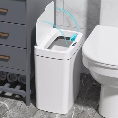 La mejor selección de Bote de basura del mes. 46 Cubo De Basura Automático Con Sensor Para Baño, 18L Botes de Basura Inteligente Sin Contacto, Cubo de Basura de Plástico Grande USB Rechargeable para Cocina, Oficina, Sala,...