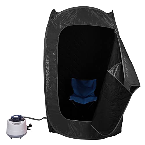 Sauna à Vapeur et Cabine 2L 1000W Tente de Sauna Portable Pliable Isolante à Quatre Couches et...