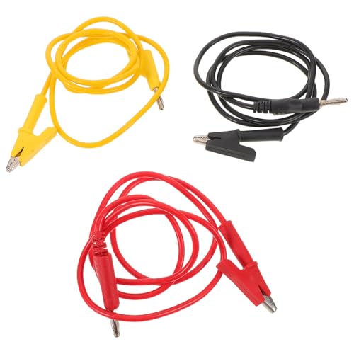 Beaupretty 3 Piezas Kit de Cables de Prueba con Pinzas Cocodrilo Aisladas y Conectores Banana Apilables Resistentes para Medición y Reparación Electrónica Segura