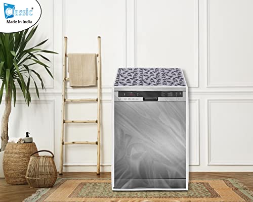 Image of Classic Dishwasher Cover Suitable for Onida of 12, 13, 14 and 15 Place Setting (63cmsX63cmsX81cms, Black & White)