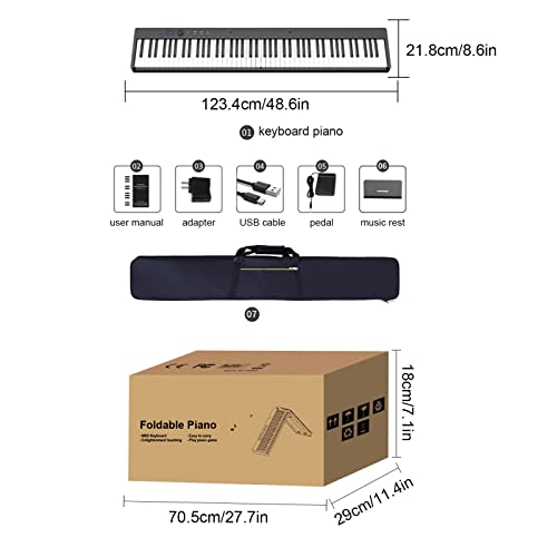 88 Touches Pliable Clavier Piano Débutant Piano Numérique Avec Batterie Rechargeable Piano Électrique Professionnel Y Compris Pédale De Sustain - Les Beatles, Paul McCartney, John Lennon, RIngo Starr, George Harrison 88 Touches Pliable Clavier Piano Débutant Piano Numérique Avec Batterie Rechargeable Piano Électrique Professionnel Y Compris Pédale De Sustain – Image 8