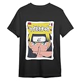 Comic Studio Shippuden Camiseta | Artículo Licenciado Oficial |Naruto Uzumaki V2 | Unisex | Negro | XXL T-Shirt