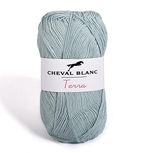Laines Cheval Blanc - TERRA fil à tricoter 100% coton biologique 50g - Pelote pour tricot et crochet
