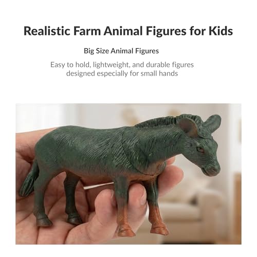 Image of SHAKTISM Farm Animal Toys Set - Realistic Farm Animal Figures for Kids, Educational Playset for Ages 3+ - Durable Plastic Toy Animals for Preschool & Toddler Learning (Mini Farm 12P)