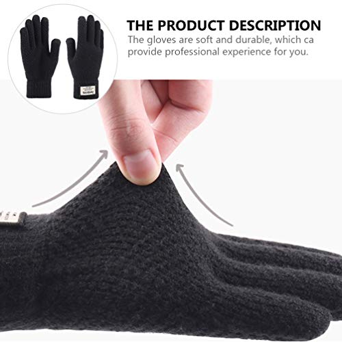 SOIMISS 1 par de luvas térmicas para clima frio masculinas com tela sensível ao toque de lã para cor