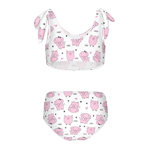 Cute Pugs Flowers Butterflies Girls Bikini Sets 2 Piece Swimsuits Bathing Suit Swimwear2