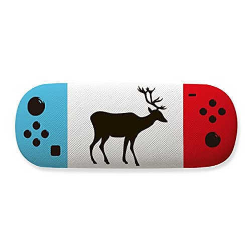 Étui de rangement pour lunettes motif cerf noir rigide