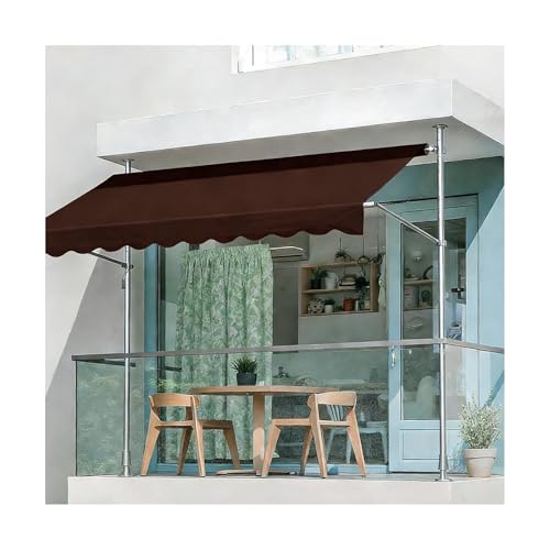 Auvent de terrasse marron 400cm voile imperméable - 2
