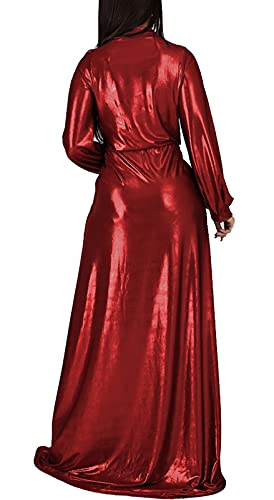 Image of Formal Long Sleeve Dress for Women Sequin Bodycon Ruched Sparkly Dresses