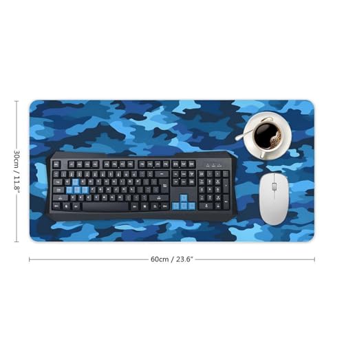 Tapete de escritorio azul camuflaje grande antideslizante miniatura 2