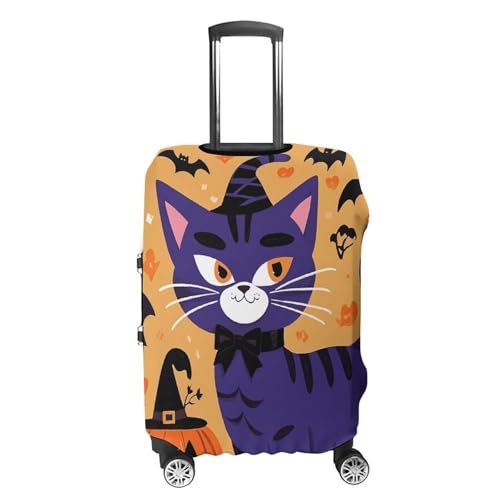 Halloween Cat Luggage Covers Tsa Approved Suitcase Cover Elastic Washable Luggage Sleeve Carry on Cover Protector Anti-Scratch Suitcase Protector Fits 19-30 Inch Case(XL)4