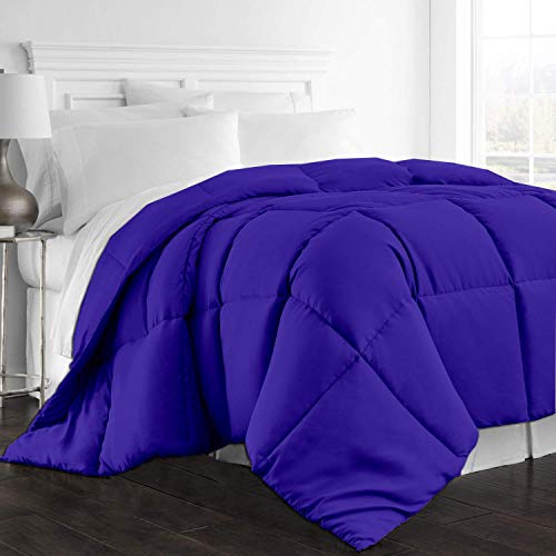 All-Season Soft & Comfortable Hotel Quality 1-Pc Comforter Queen 88x92 Size1-Pc Comforter 100% Egyptian Cotton, 600 Thread Count, 200 GSM Fiber Fill - Machine Washable, Royal Blue Solid