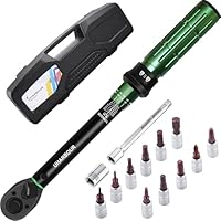 Uharbour Drehmomentschlüssel Fahrrad 1-25 Nm, 1/4 Drehmomentschlüssel Satz fur Fahrrad mit Bits und Verlängerungsstange, ±3% Fehlergenauigkeit