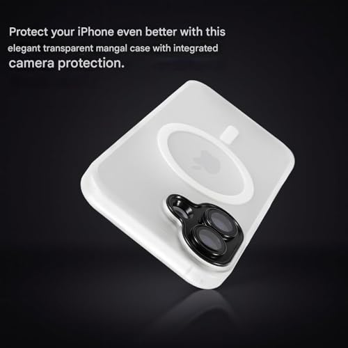 Image of Elzzi Magnetic for iPhone 17 Case, [Full Camera Protection] [Compatible with Magsafe] [Translucent Matte] Shockproof Protective Phone Case for Men & Women - Clear
