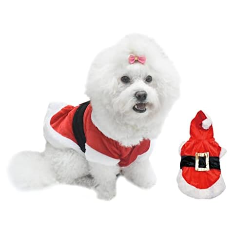 SMDARROY Christmas Dog Clothes for Small Dogs Santa Dog Costume Pet Coat Poodle Yorkies Chihuahua Clothes Cover