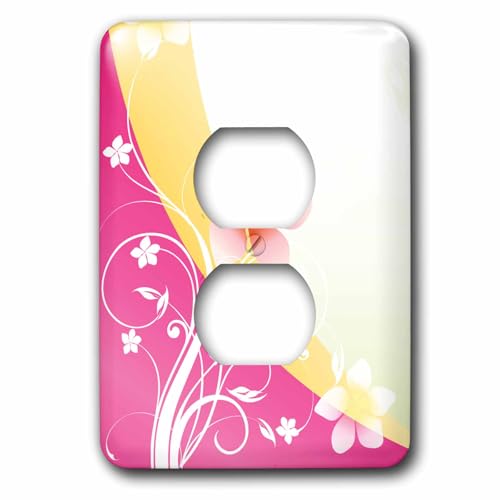 Mignon Fleur interrupteur imprimé avec double bouchon de prise décoratif - 2