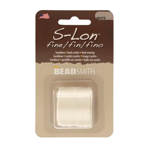 Cordón de nailon S-Lon blanco para tejer joyería fina en proyectos creativos de Kumihimo 2