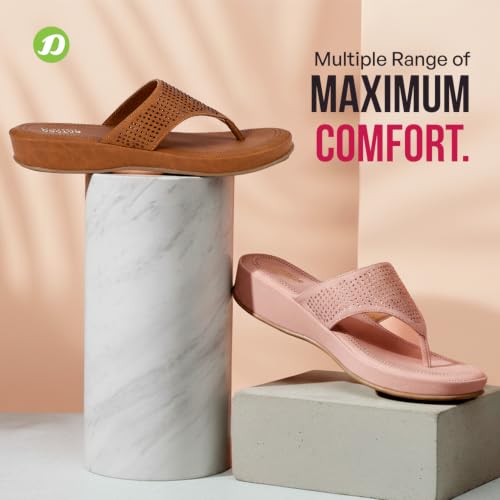 Image of DOCTOR EXTRA SOFT Women's Fashionable Stylish Orthopedic Memory Foam Thong Slippers /Flip Flops|Comfortable & Lightweight|Breathable & Anti-Slip| Casual Slip-on Sandals for Ladies /GirlsD-626