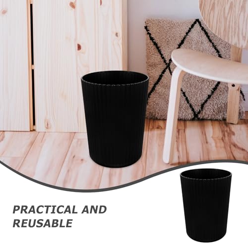 Basurero de plástico 5 galones negro mediano para baño y cocina miniatura 3