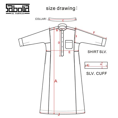 Saudi Style Arabic Thobe Men’s Arab Robe Men’s Muslim Clothes Ramadan Middle East Ethnic Clothes Cuff Sleeve Size 603