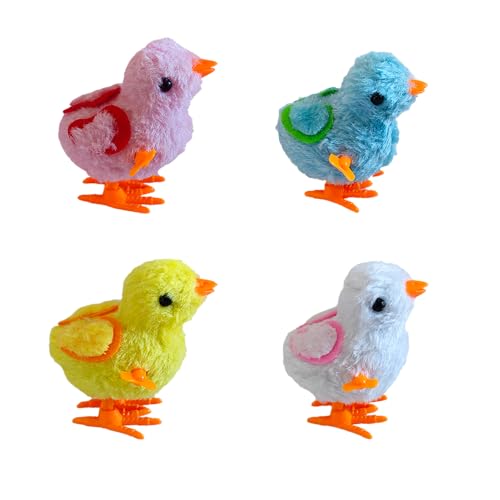 Yhobulis Jumping Bunny Wind Up Toys Easter Egg Hunt Basket,Chicken Hopping Windup Toy for Kids Toddlers Party Favors Goody Bag Fillers Birthdays Gifts