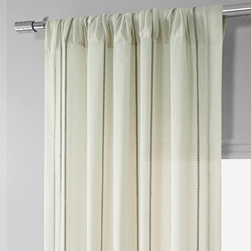 HPD Half Price Drapes SHCH-HC66085-108 Striped Linen Sheer Curtain (1 Panel), 50 X 108, Aruba Gold, W 50" x L 108" (1 Panels) - Image 4