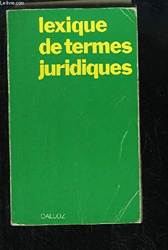 Lexique de termes juridiques (French Edition) [French] 2247014488 Book Cover