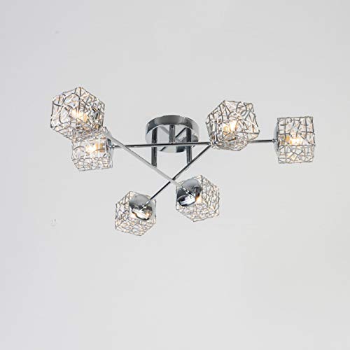 Aphyse, lampadario in metallo a 6 bracci