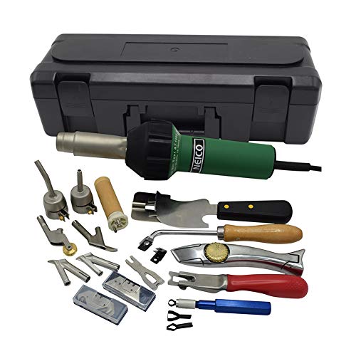 120V 1600W Professional Linoleum or PVC Vinyl Flooring Welding Heat Gun Kit with Hand Held Hot Air Plastic Welder and Floor Welding Tools of Quarter Moon Trimming Skiving Knife (Plastic Carrying Case)