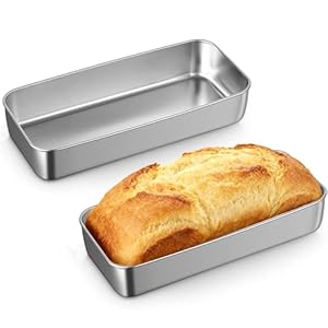 2 Pcs 3lb Loaf Tin, Bread Loaf Tins for Baking Stainless Steel Large Bread Baking Pan for Banana Toast Meatloaf Lasagna Dishwasher Safe (33x15x6,2cm)