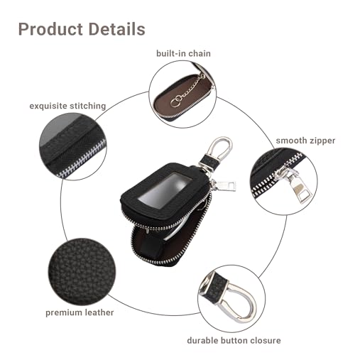 Image of Yuoyar Premium Leather Key Fob Case - Universal Car Key Holder