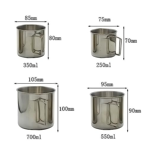 Tasse à café pour l'eau de camping rétractable kit 4 gobelets inox légers - 6