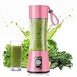 Cordless Portable Personal Size Blender - USB Rechargeable Blender for Smoothies and Shakes, 6 Blades with 380Ml BPA Free Juice Cup, Freshly...