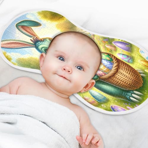 Easter Dino Eggs Baby Burp Cloths Muslin Soft Burp Cloth Rags Cotton Burp Clothes Absorbent for Newborn Girl Unisex Boy 1 Pack 22x11 Inches4