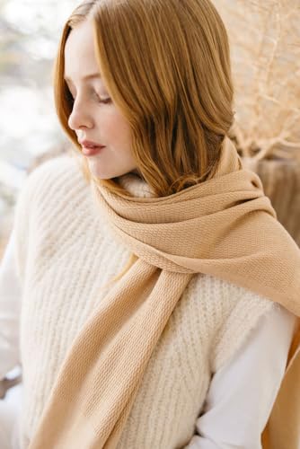 MELUSA 100% Cashmere Scarf, Lightweight Cozy Gift Everyday Scarf3