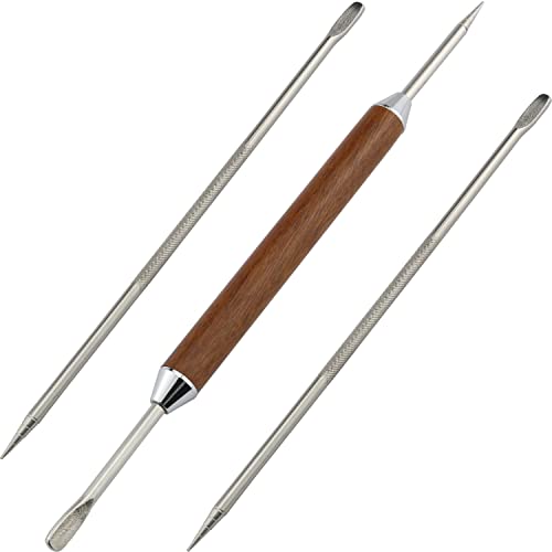 JJHXSM 3pcs Stainless Steel Coffee Art Pen Barista Tool Latte Needle with/Without Wood Handle for DIY Coffee Decor