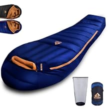 Down Backpacking Sleeping Bag 680FP. Cold Weather Sleeping Bag 0F-32F Multiple Temperature Options, XL Large 4 Season Sleeping Bag for Adults Camping Hiking Mountaineering.
