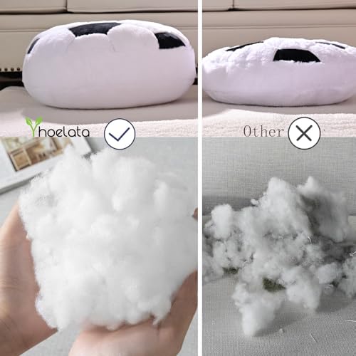 Yhoelata Plüsch Fußball Sitzkissen, Flauschiges Football als Weicher Sportball, Kreative Zimmer Dekoration für Kinderzimmer, Fussball Geschenke für Jungen, 35x35cm