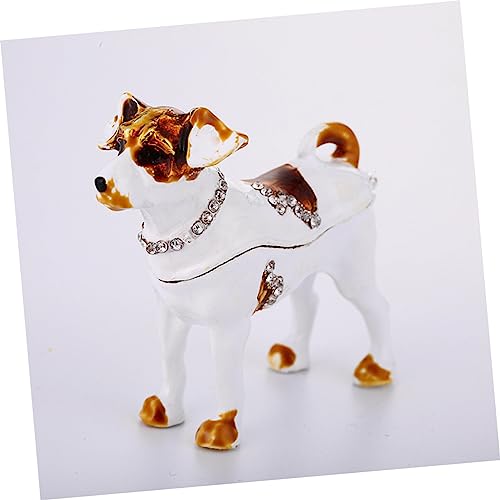Boîte rangement élégante chiot en résine pour bijoux