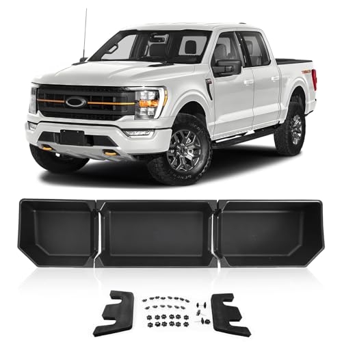 CarPartsDepot Under Seat Storage Box For 15-23 Ford F150 17-22 F-250/350/450/550 Super Duty with dividers Organizer and Storage
