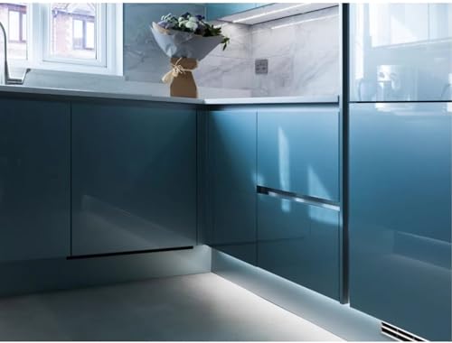 Image of HOME13 Self Adhesive Glossy Wallpaper Vinyl Stickers for Drawer and Shelf Waterproof Wallpaper for Table Top Kitchen (Light Sky Blue Gloss, 2 Feet BY 7 Feet)