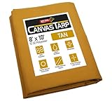 Mytee Products 8' x 10' Tan Canvas Tarp 12oz Heavy Duty Water Resistant