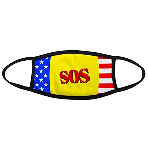 offbb Máscara de boca concisa SOS Symbel Art Deco regalo moda máscara de boca caliente anti polvo estrellas bandera