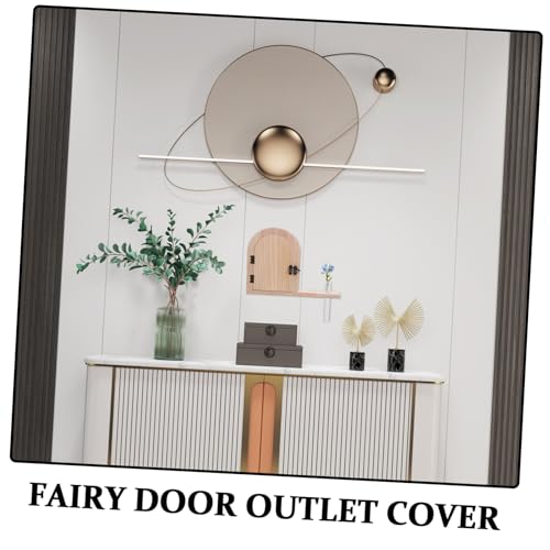 SEWACC 童話風木製ドア形コンセントカバー 対策付き 試験管花瓶装飾 女児寝室用おしゃれ壁プレート 保護プラグソケットガード