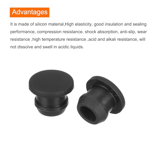 Image of MECCANIXITY Silicone Snap in Locking Hole Plugs,Rubber Panel Seal Cover Flush Type Panel Round for Kitchen Rubber Bulkheads Waterproof Sealing Plugs 7.5mm /0.3 Inch Diameter Black,Pack of 50