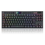 Teclado mecânico Low Profile Redragon Horus TKL Preto Switch Brown
